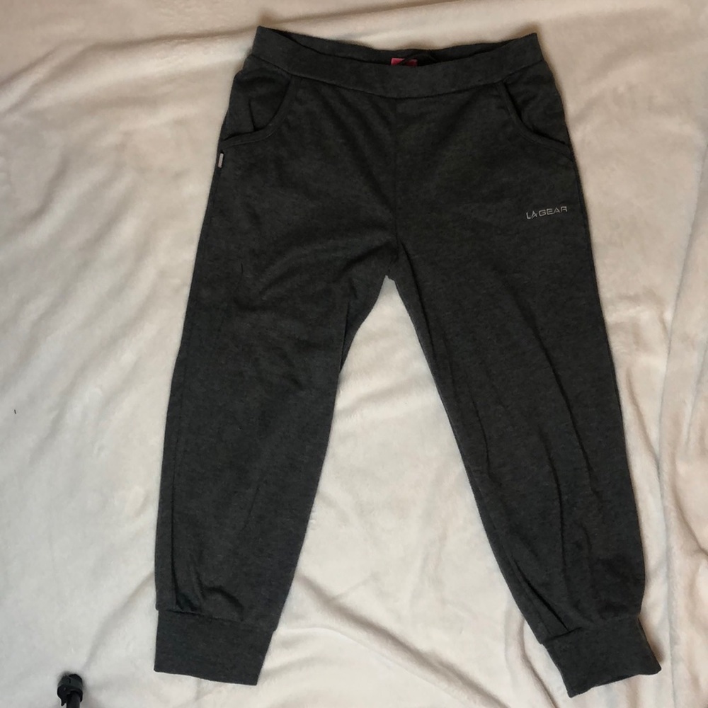 La Gear Size Small Gray Cropped Sweatpants
